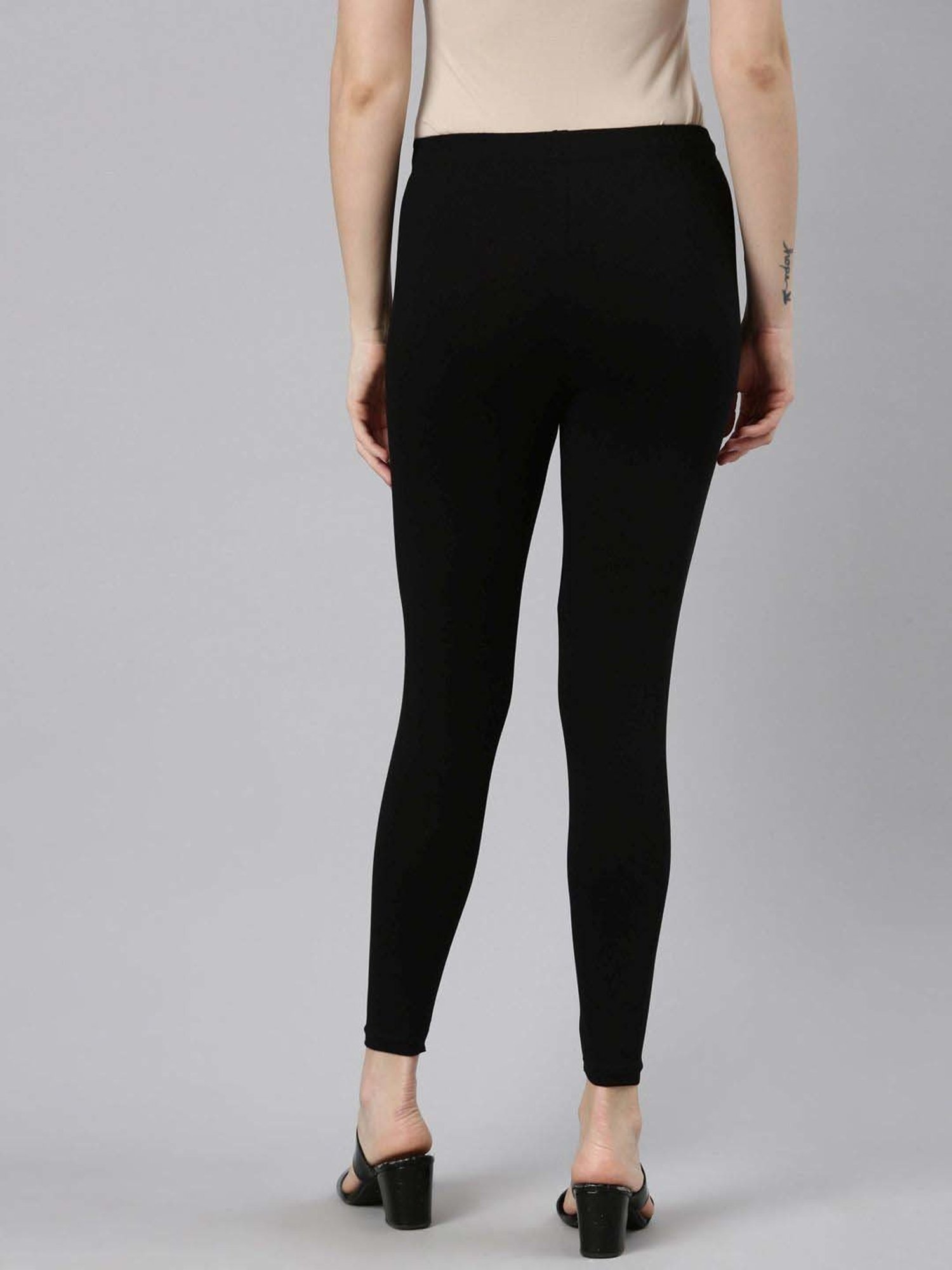 JCSS Black & Green Cotton Leggings - Pack Of 2