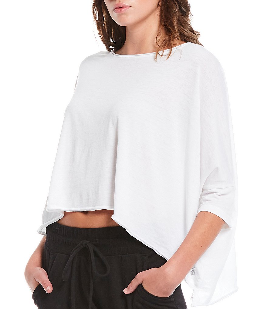 Free People FP Movement Burn Baby Burn Cotton Blend 3/4 Sleeve Soft Tee