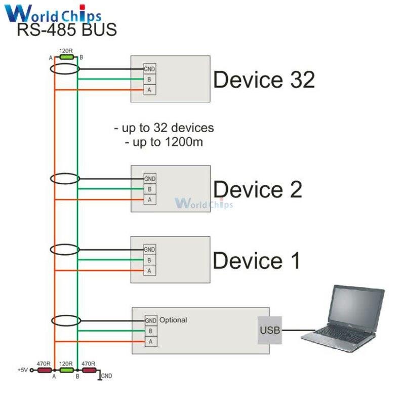 USB 2.0 to TTL RS485 Serial Converter Adapter FTDI Module FT232RL SN75176 double function double for protection Top Sale