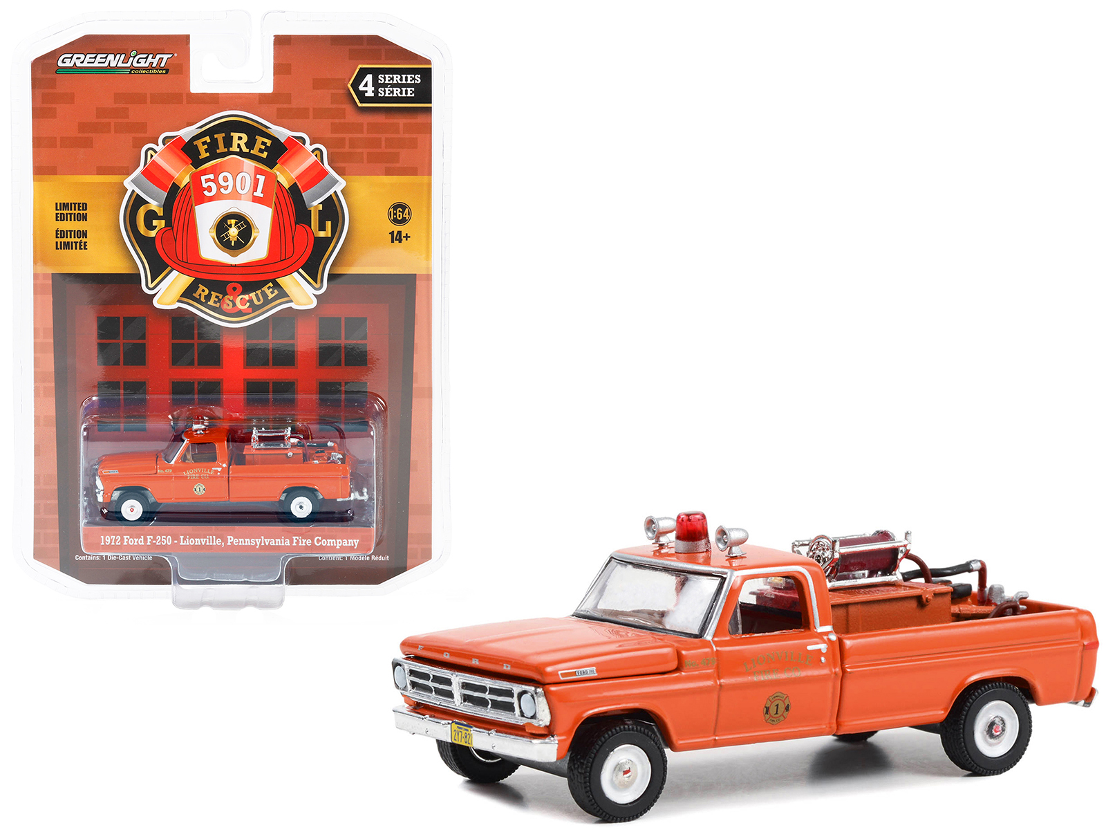 1973 Ward LaFrance Fire Engine "Los Angeles County Fire Department Engine 51" Red "5 Alarm" Series Limited Edition 1/87 (HO) Diecast Model by Iconic Replicas