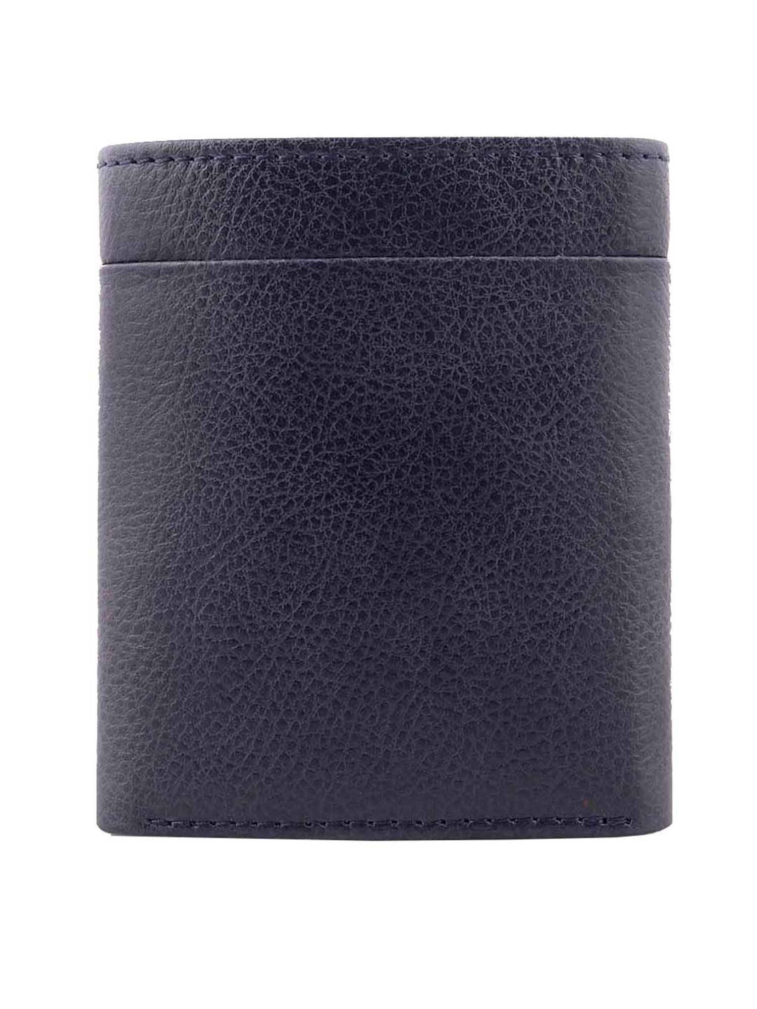 BELWABA Navy Casual Leather Tri-Fold Wallet for Men