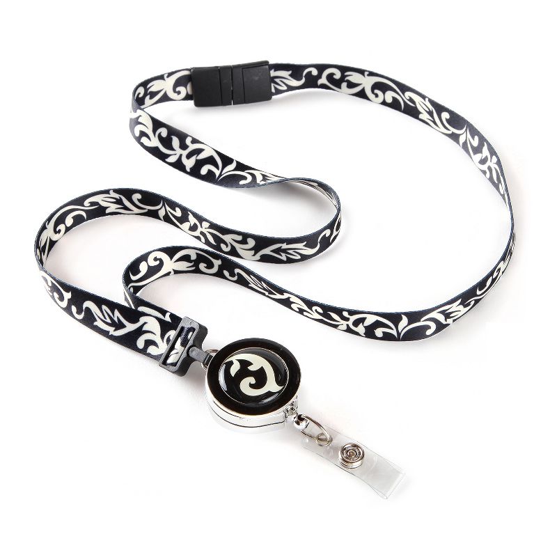 ID Avenue Ribbon Lanyard Black & Ivory