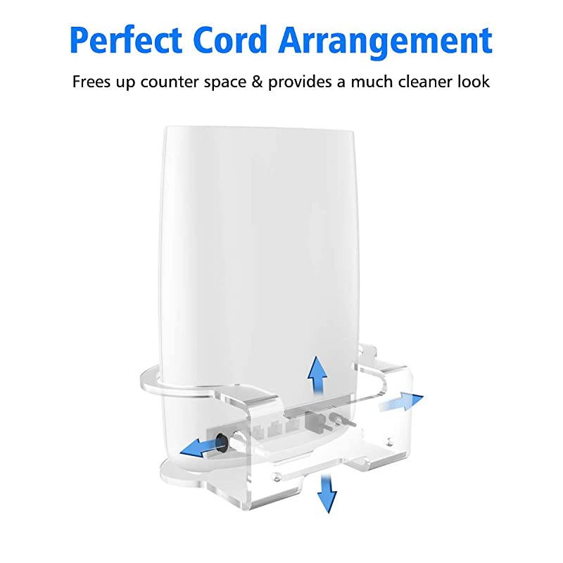 Wall Mount for Netgear Orbi Sturdy Clear Acrylic Wall Shelf Bracket for NETGEAR ORBI RBS40 RBK40 RBS50 RBK50 AC2200 AC3000 Home WiFi Router 2 Packs