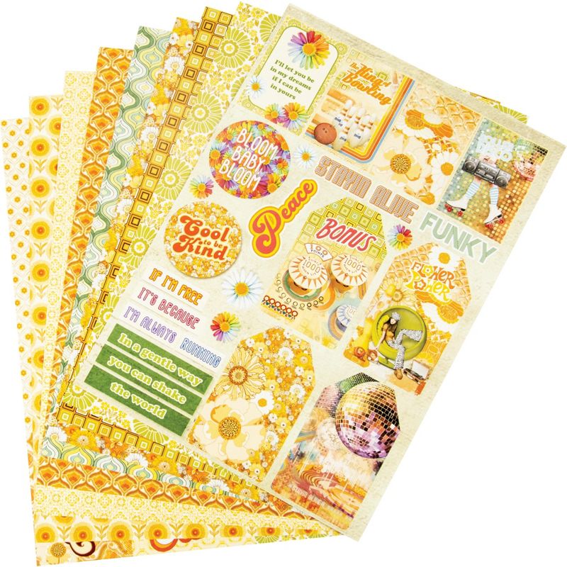 Ciao Bella Double-Sided Creative Pack 90lb A4 9/Pkg-The Seventies, 9 Designs/1 Each