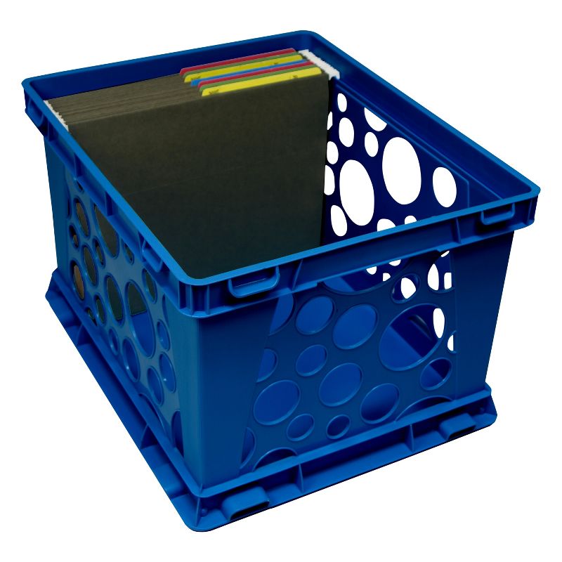 Storex 3pk Large Storage and File Crates - Blue