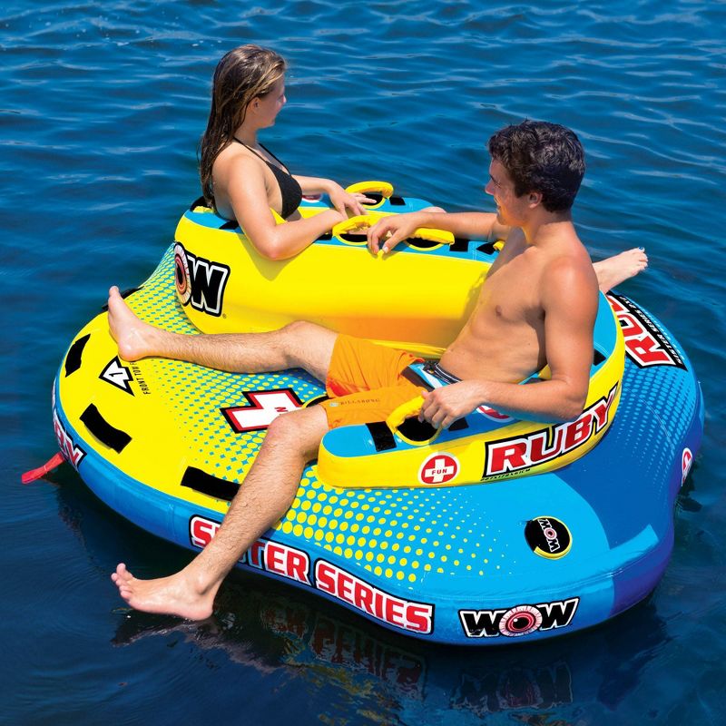 WOW Watersports 15-1060 Ruby 2P Sister 2 Person Towable Tube w/ Handles, Blue