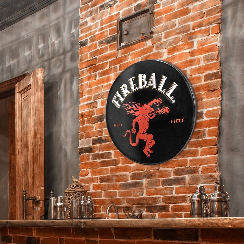 Fireball Red Hot Dome Metal Sign Black/Red - Crystal Art Gallery