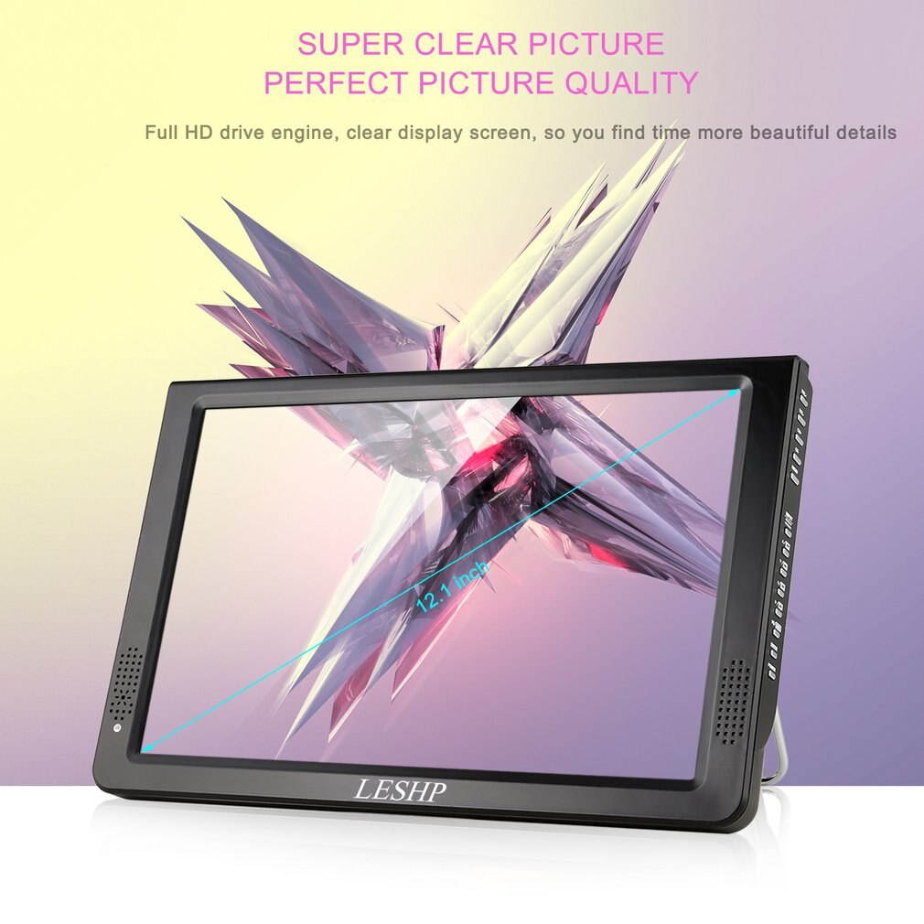 Lejiahong LESHP Portable D12-ATSC Multimedia Player LCD Display with Digital TV Tuner 12.1 inch Monitor LED Panel Driver HD USB/TF