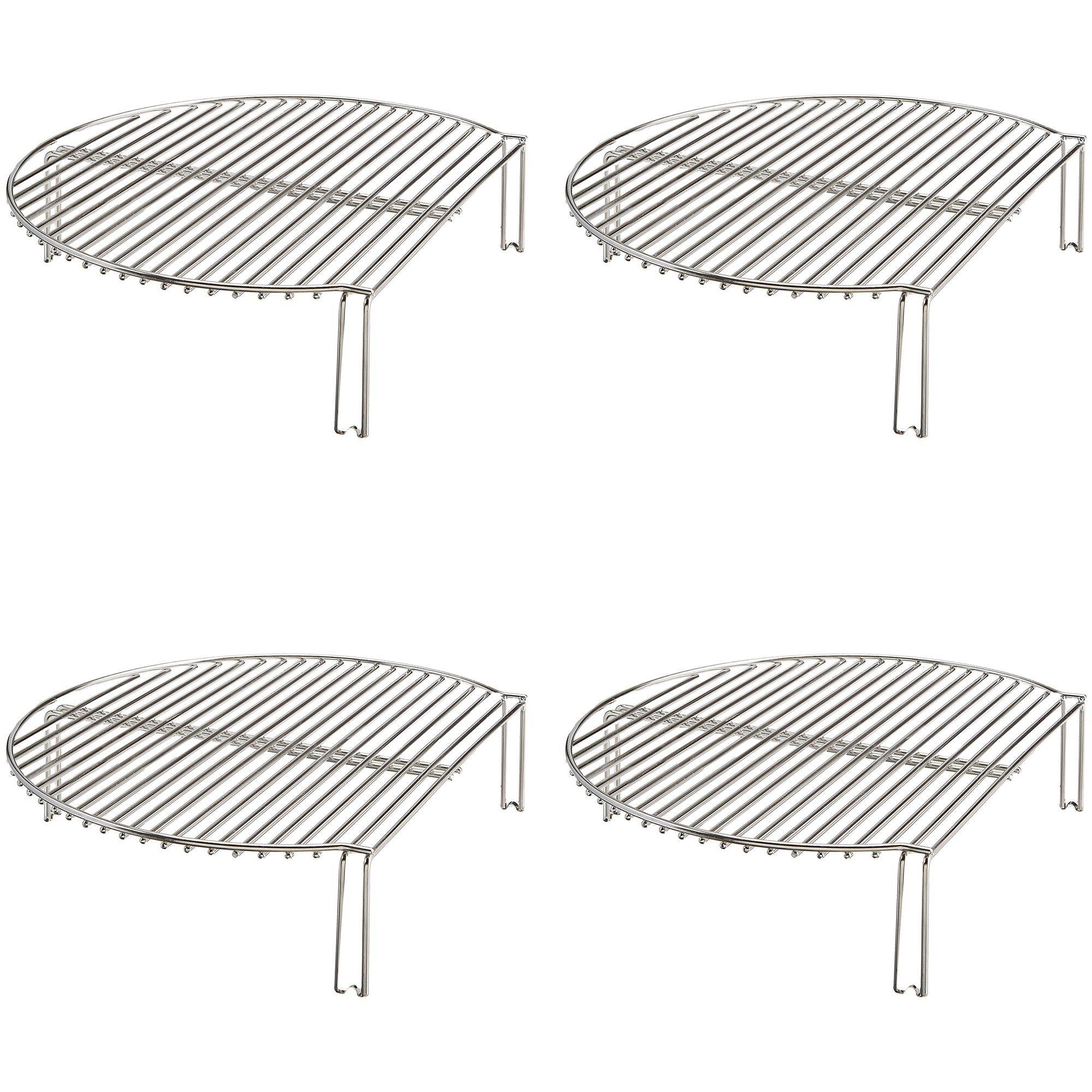 Kamado Joe Classic Joe Stainless Steel Grill/Smoker Expander Cook Rack (4 Pack)