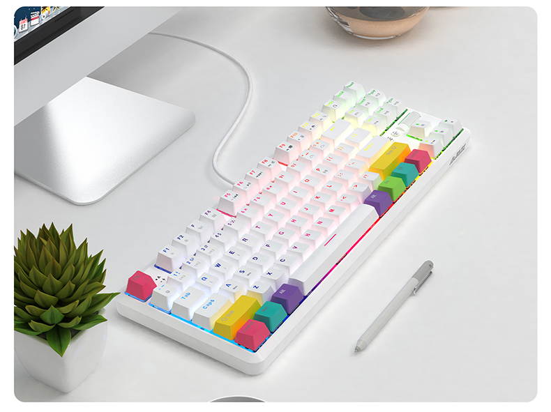 A-jazz  K870T Wired and Bluetooth Wireless Dual-mode Connectivity RGB Backlit TKL Mechanical Keyboard