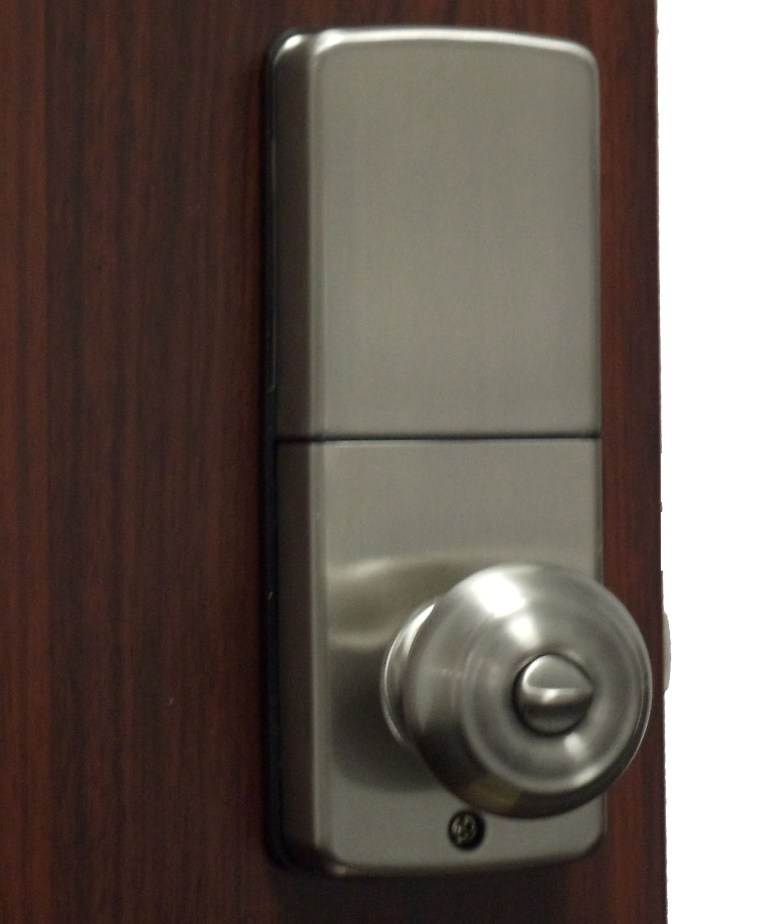 LockeyUSA E930AB Electronic Push Button Digital Door Lock, Access Control, Combination, Remote Capable, Keyless Knob Lock with Keypad Access in Antique Brass