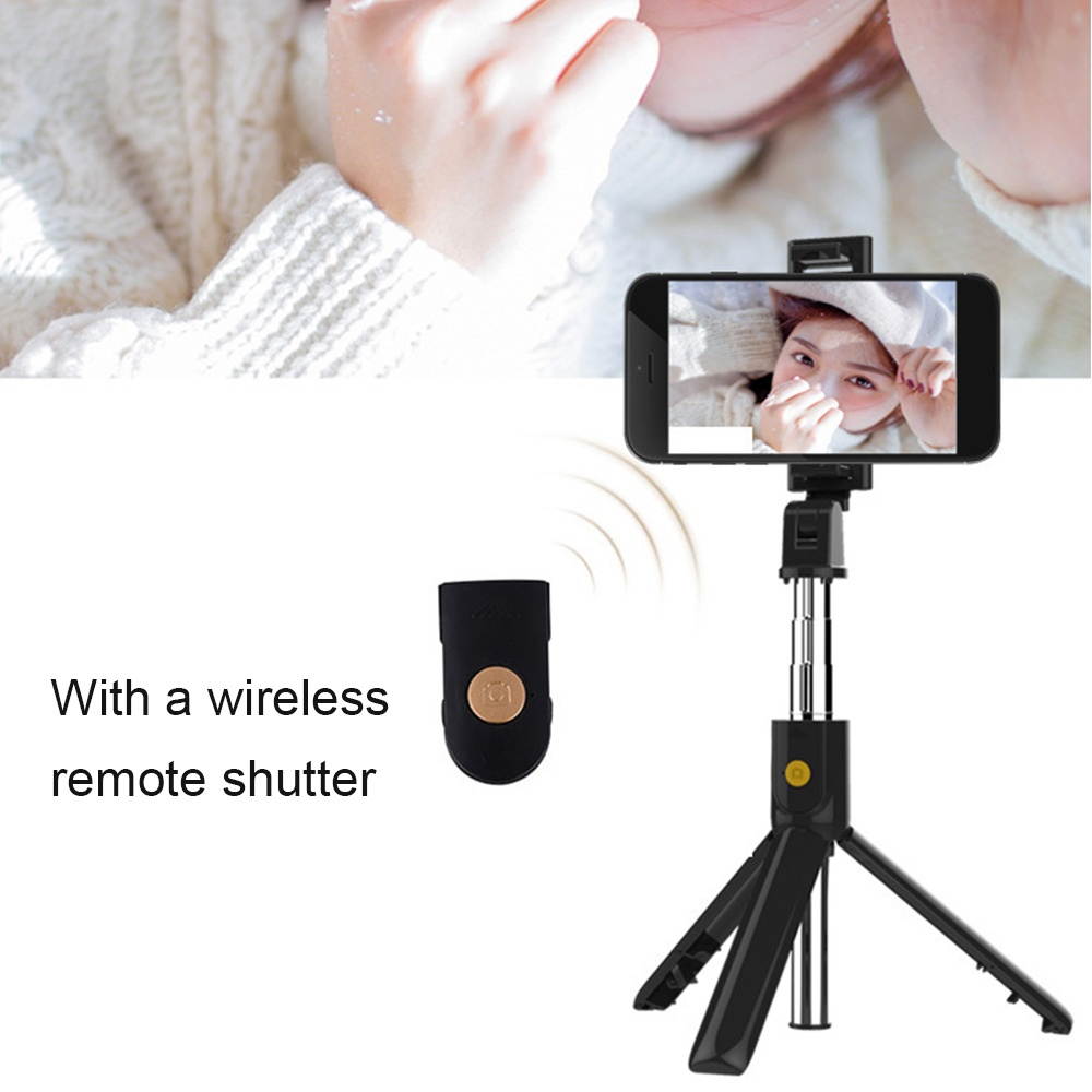 2-in-1 Selfie Stick Tripod Stand with Phone Holder Remote Shutter for Selfie Live Streaming Video Recording Online Chatting