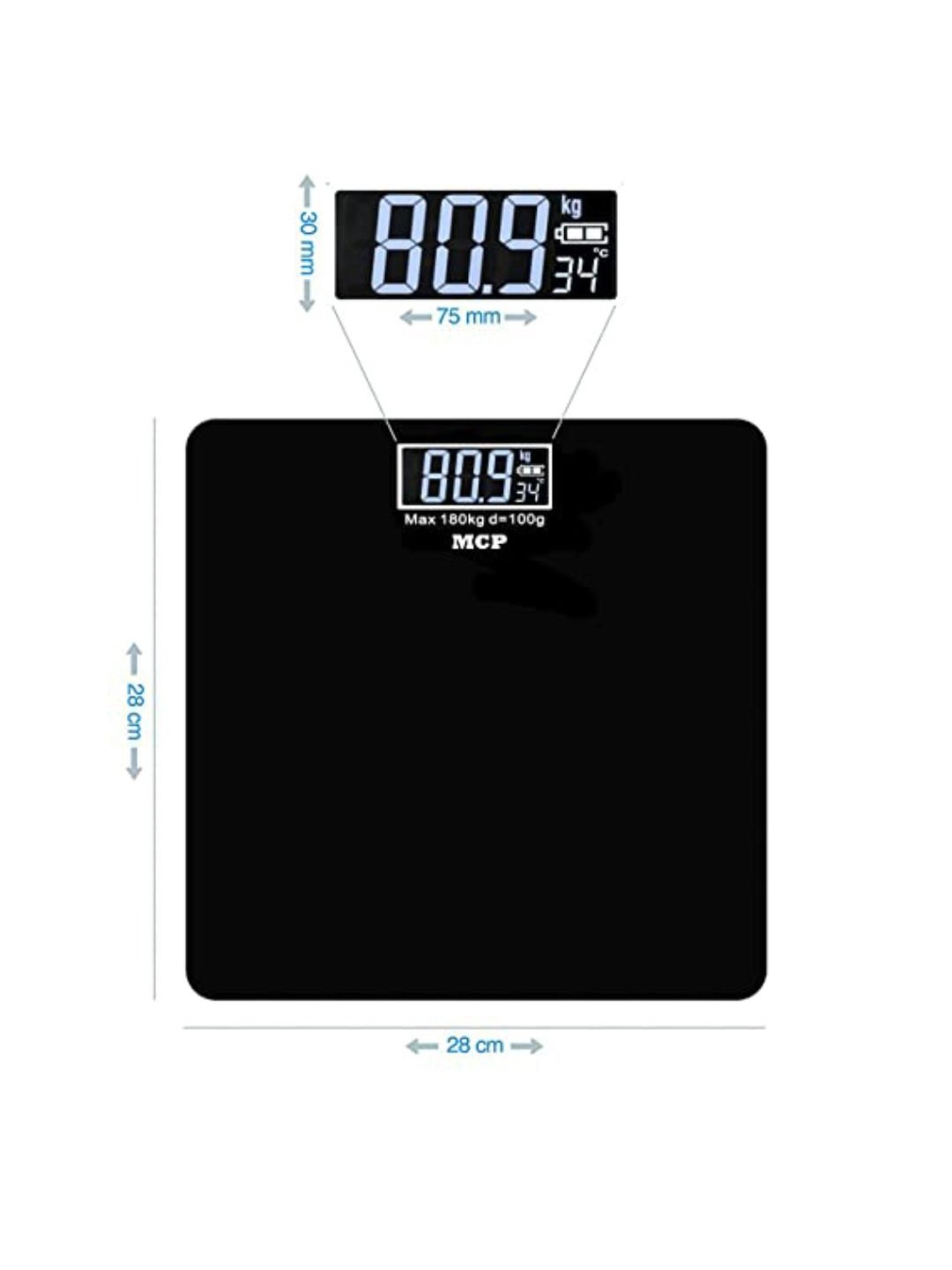 MCP Digital LCD Weighing Scale (Black)