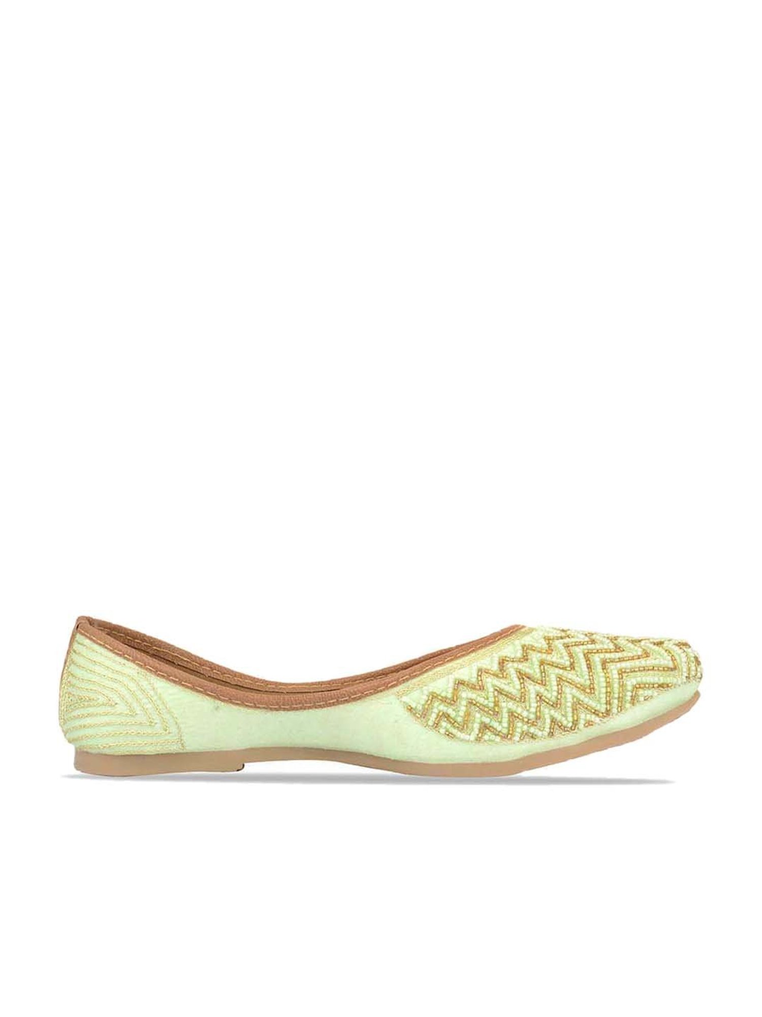 Desi Colour Women's Tea Green Ethnic Juttis