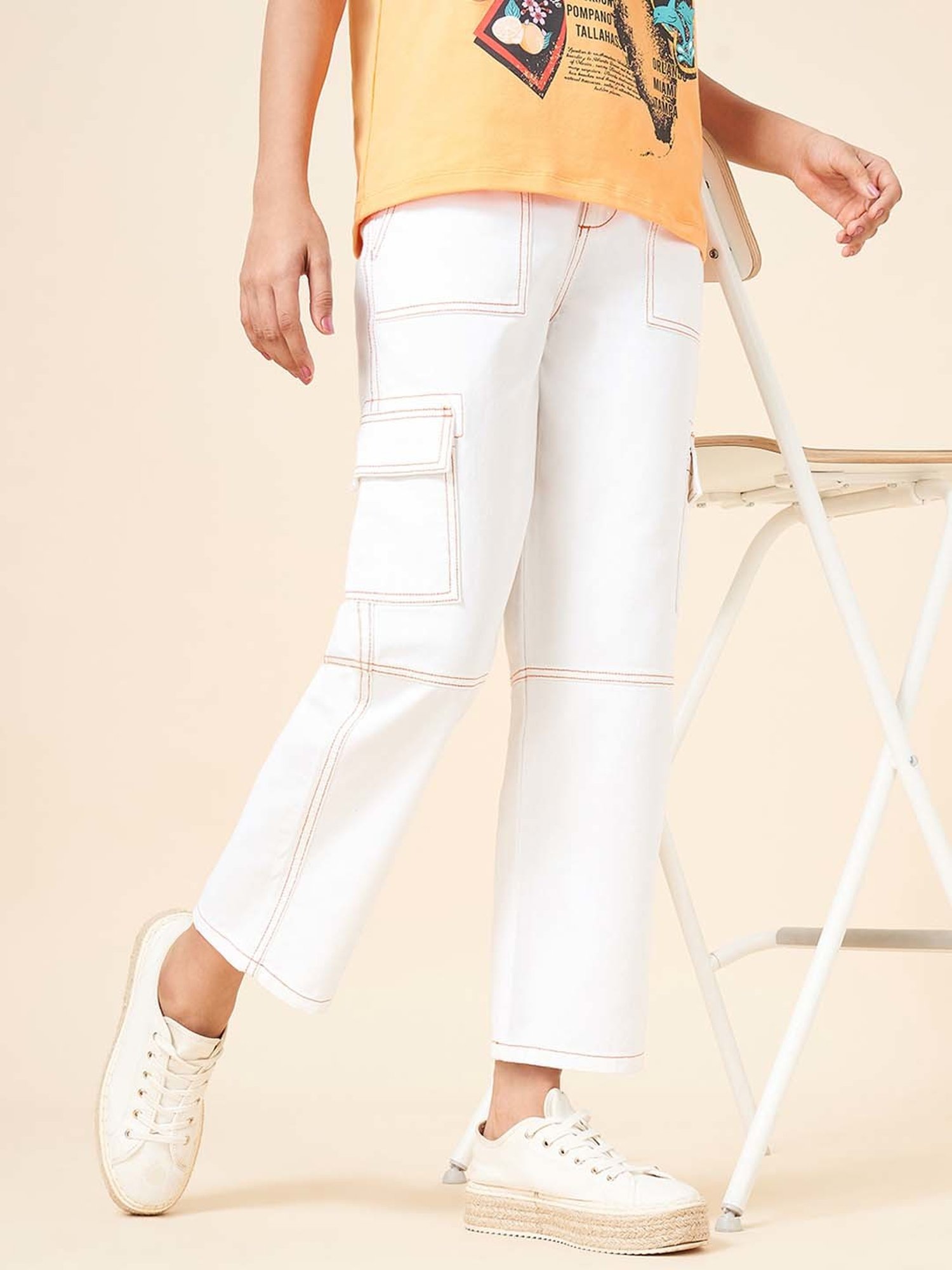 GJ baby Girls Blue Washed Jeans