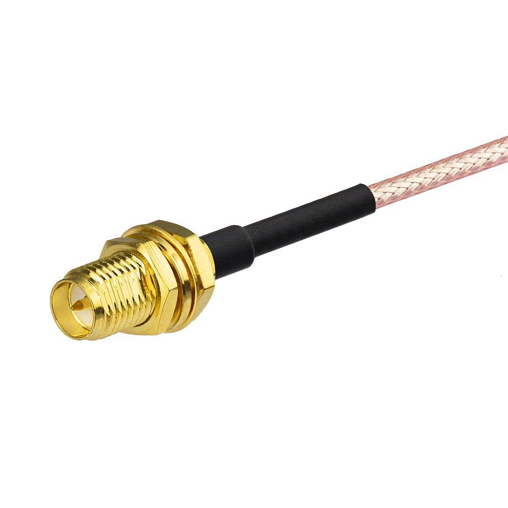wlaniot Low Loss RP-SMA Straight Male to RP-SMA Female Bulkhead RG316 Wire with Connecting Extension Coaxial Cable(50 ohm) Adapter Jumper 1.6ft(50cm)