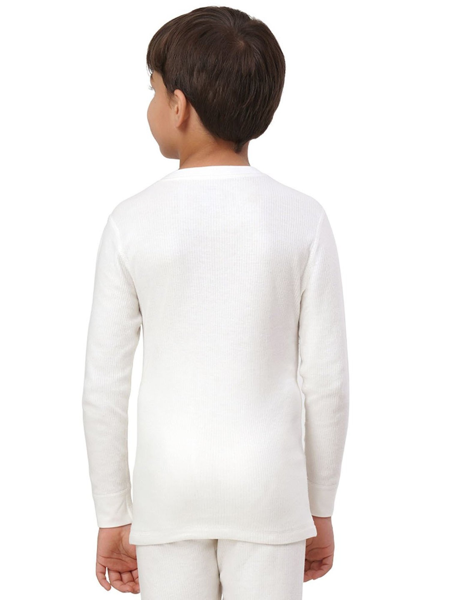 U.S. Polo Assn. Kids White Solid Full Sleeves Thermal T-Shirt