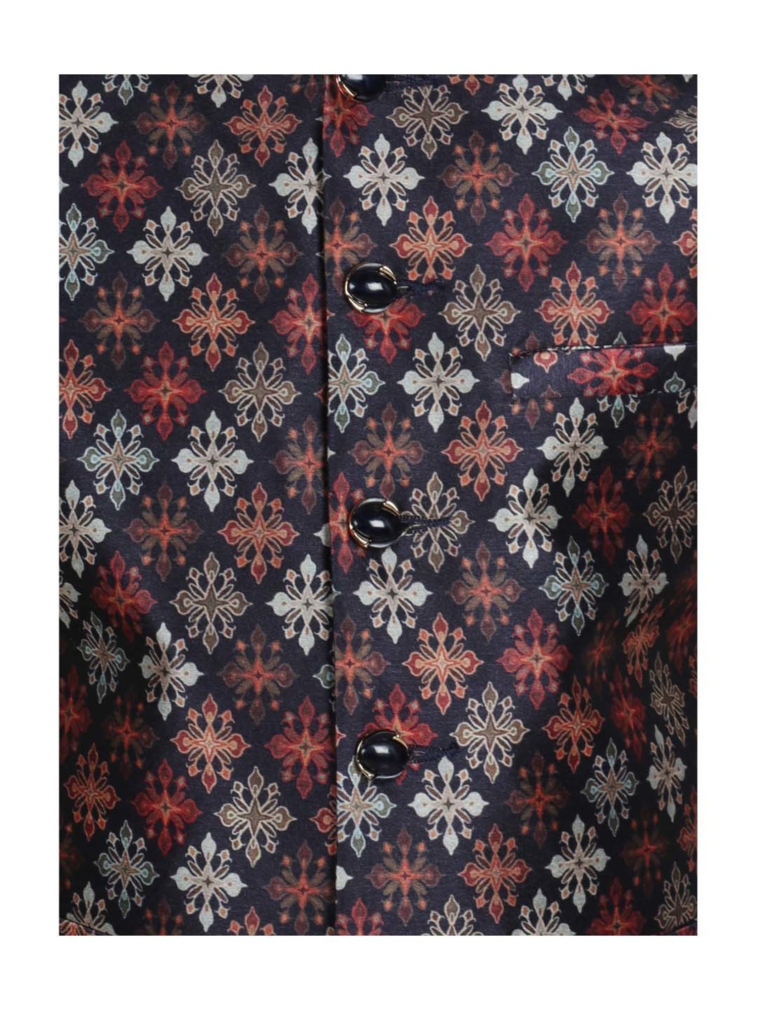 SG Yuvraj Kids Navy & Blue Printed Full Sleeves Kurta Set