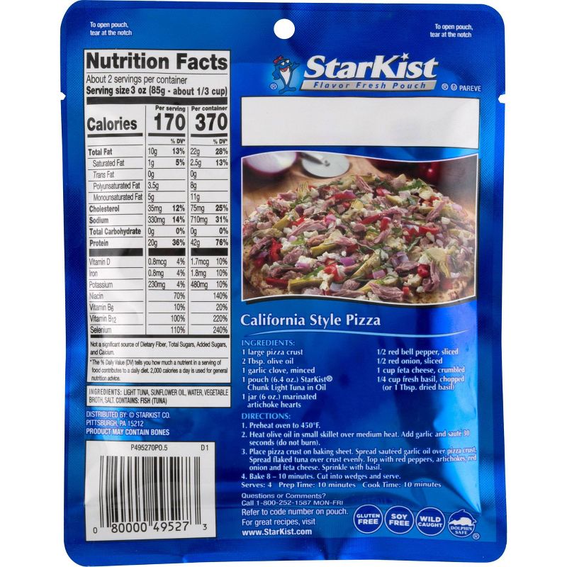 StarKist Chunk Light Tuna in Sunflower Oil Pouch - 6.4oz