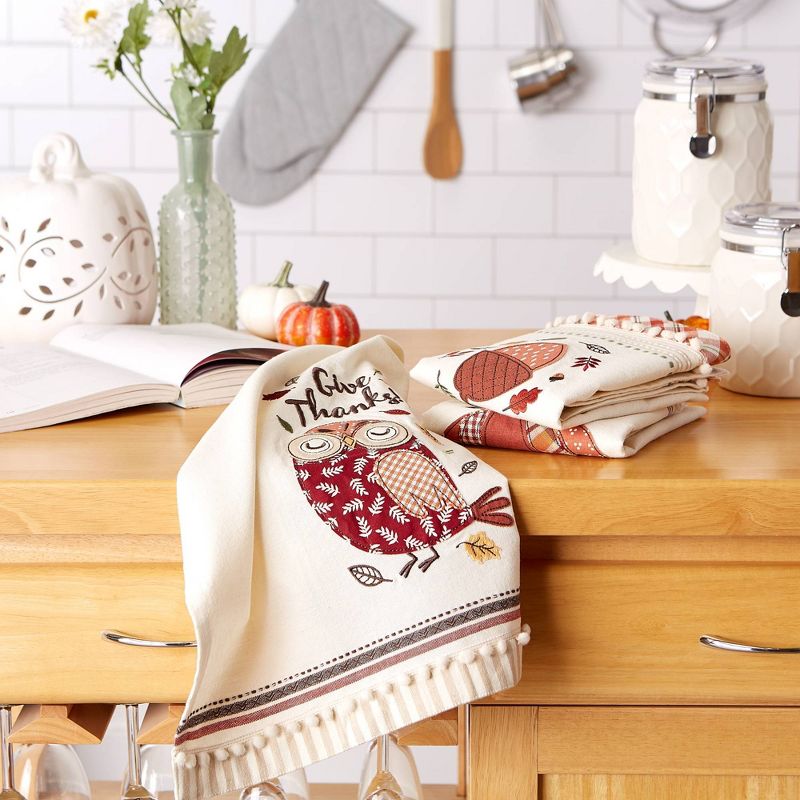 Swedish Dish Cloth 7.75" Thanksgiving Fall Set / 4 Dishcloth Kitchen Clean Up  -  Dish Cloth