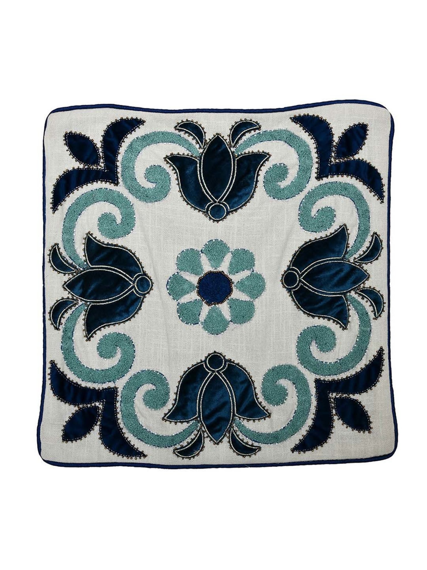 Swayam Red & White Cotton 60 cm x 60 cm Cushion Covers - Set of 5