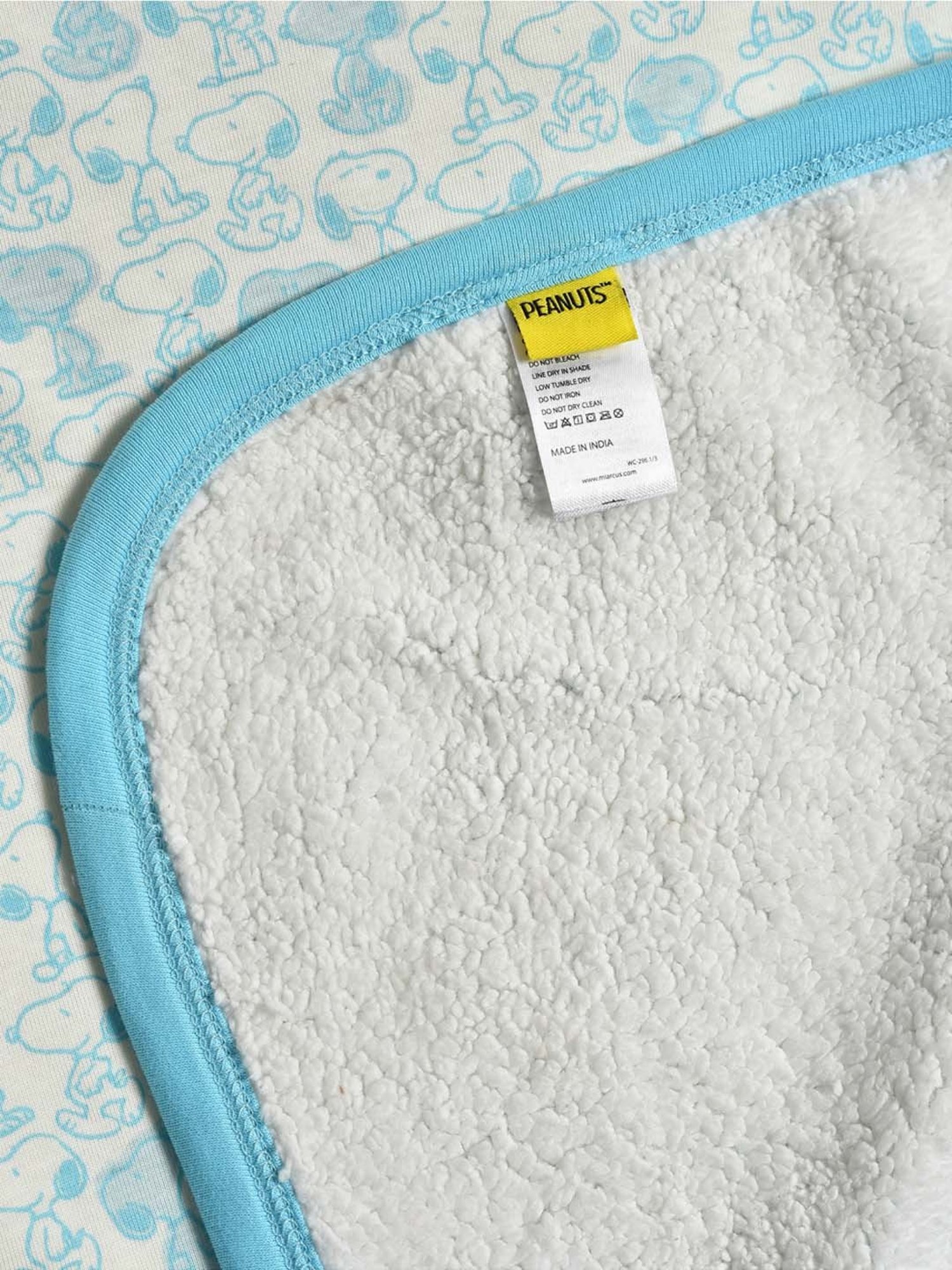 MiArcus Peanuts Snoopy Blue Cotton 160 GSM Knitted Baby Blanket