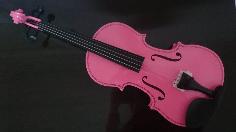 Student Acoustic Violin Full 1/2 Maple Spruce with Case Bow Rosin Pink Color