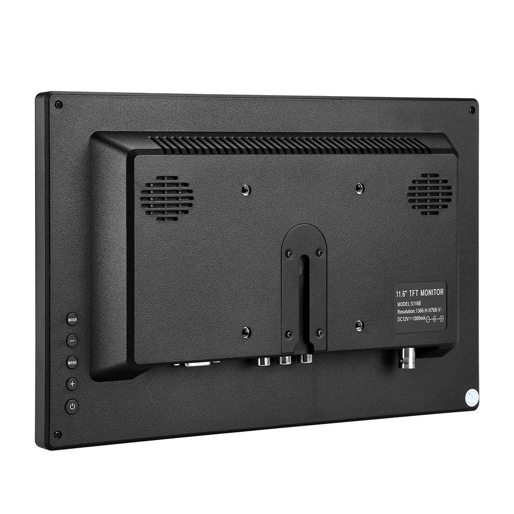 Eyoyo Monitor 12 Inch, IPS Screen 1366x768 HD Display Small CCTV Monitor with USB HDMI VGA AV BNC Audio Input for Security Camera System Computer Raspberry Pi, Built-in Dual Speakers, Remote Control