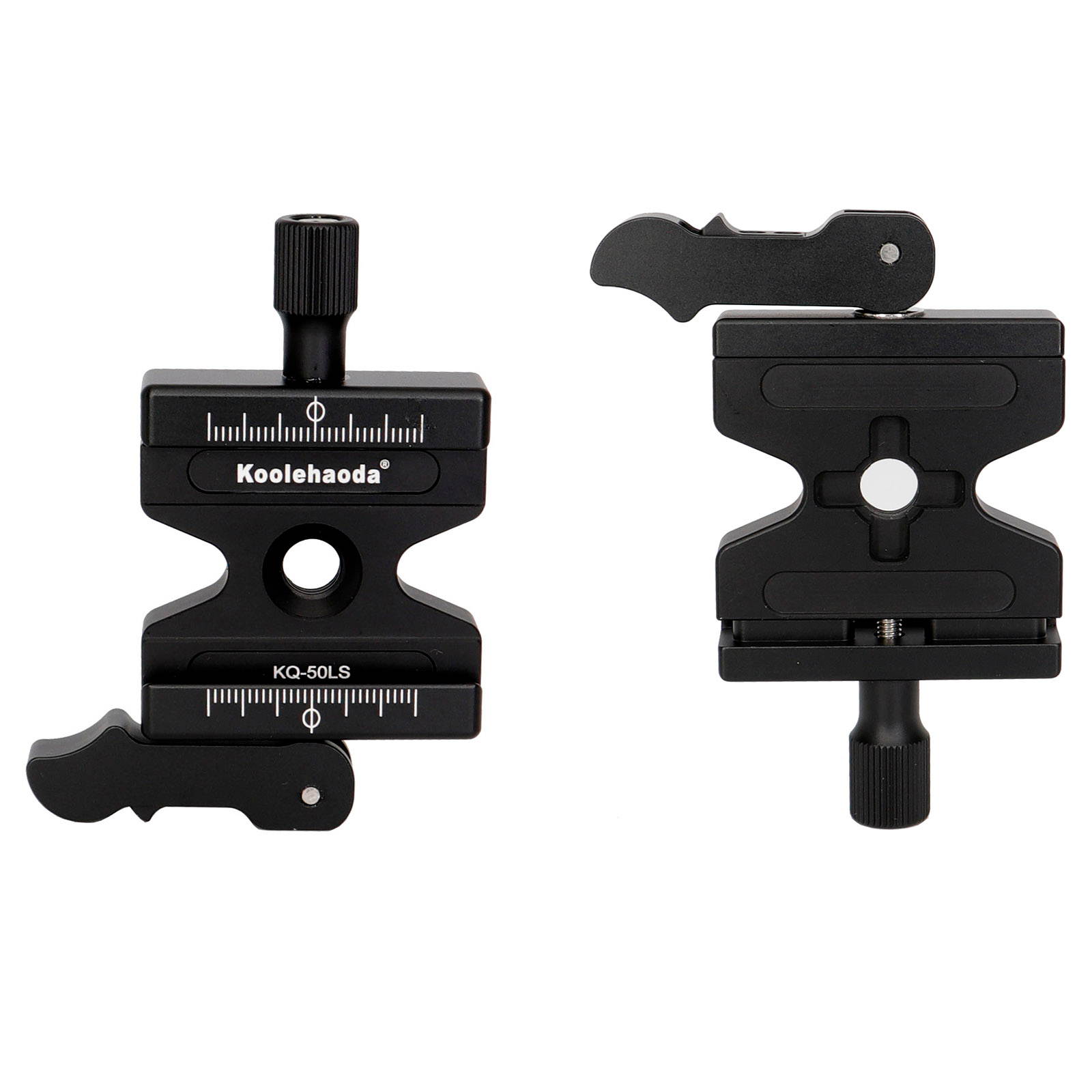 koolehaoda Quick Release Plate Clamp + Quick Release Plate with Adjustable Lever and Knob Solid Aluminum Compatible with AS Standard Interface Ball Head Or Tripod Etc