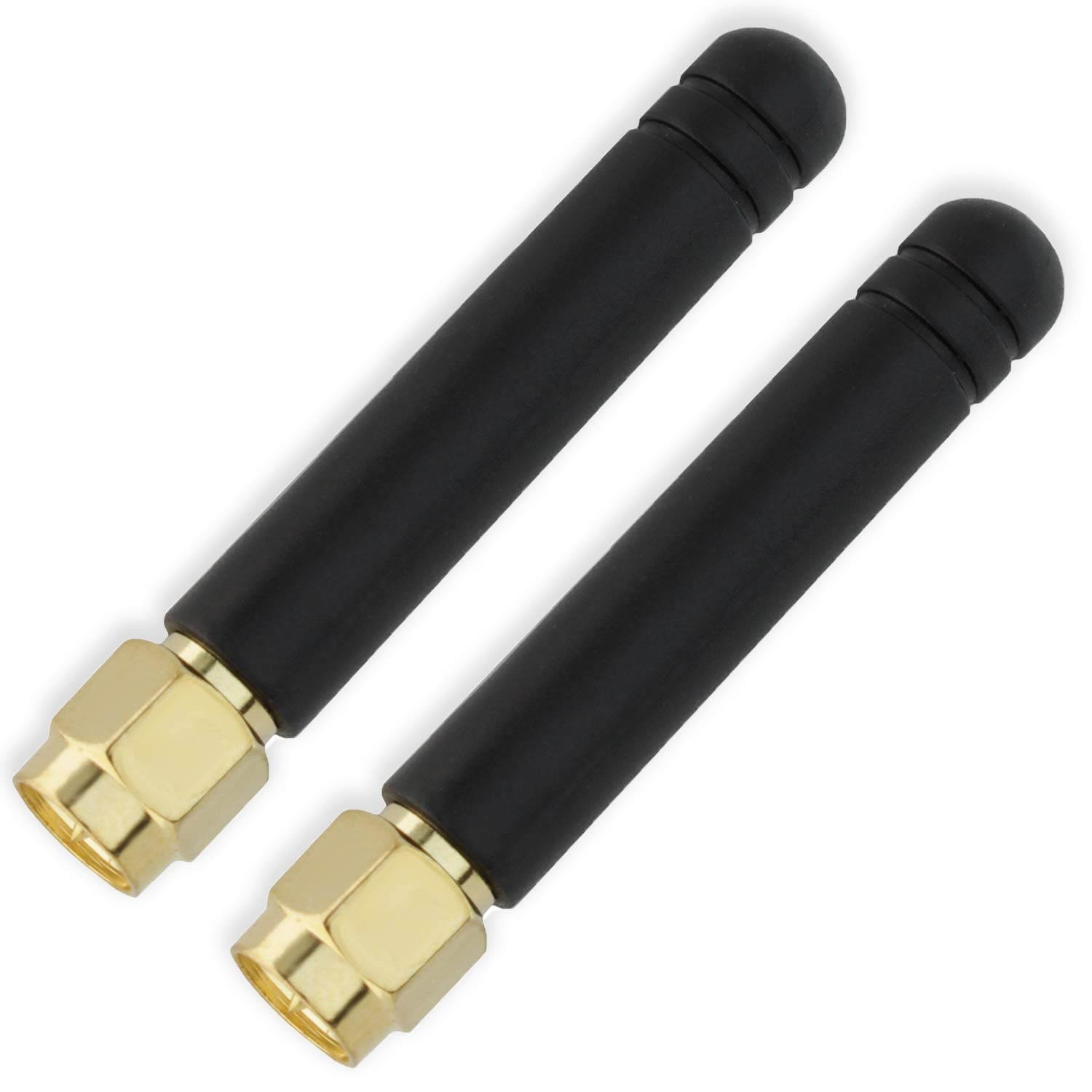 Shopcorp GSM Omni Directional Thumb Antenna with SMA Male Straight Connector &ndash; CDMA and WCDMA, 2.5 dBi Gain and 850-2100/2400 MHz (2 Pack)