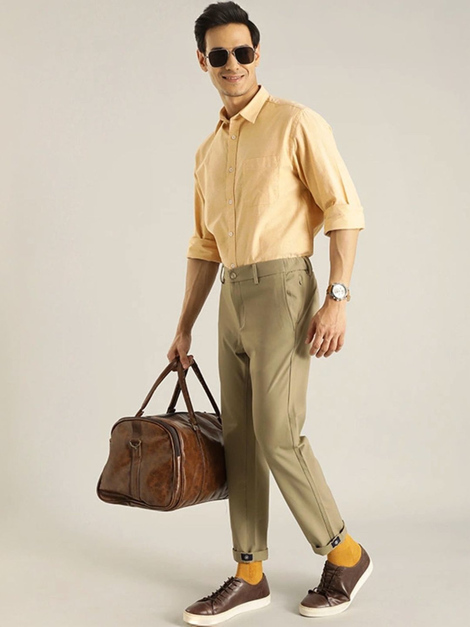 Indian Terrain Khaki Slim Fit Chinos