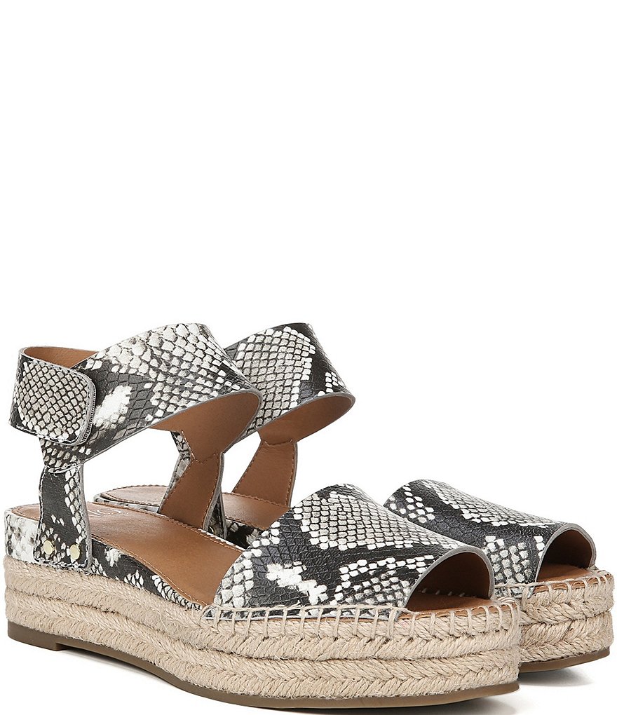 Sarto by Franco Sarto Oak Snake Print Leather Espadrille Wedges