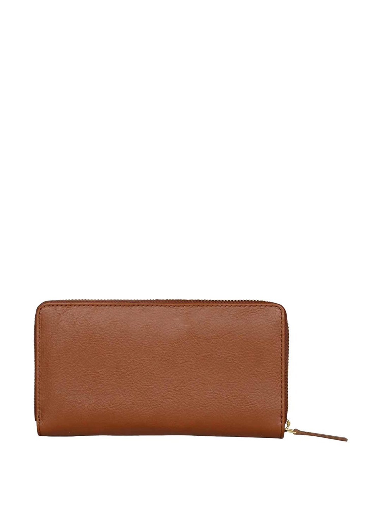 Saint G Brown Solid Zip Around Wallet for women
