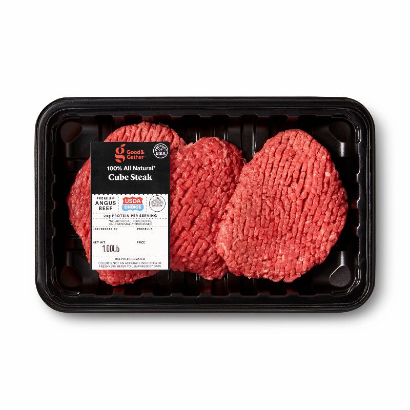 USDA Choice Angus Beef Cube Steak - 0.71-1.18 lbs - price per lb - Good & Gather™