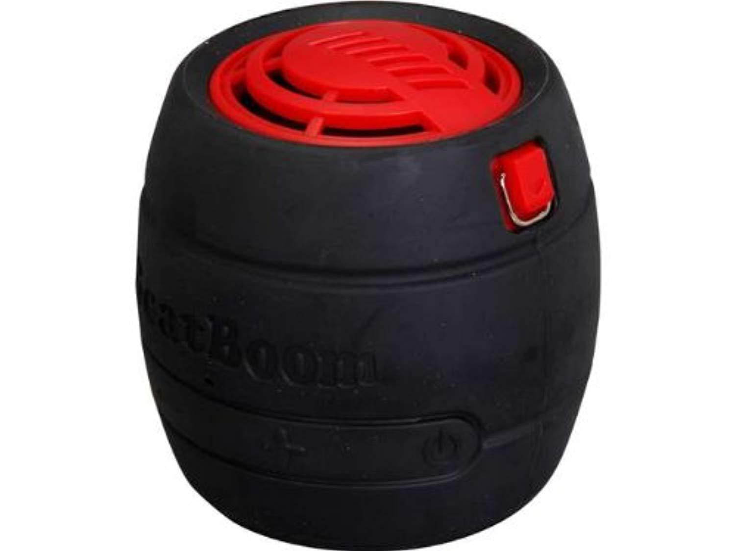 micronet beatboom portable wireless bluetooth speaker  retail packaging  black/red