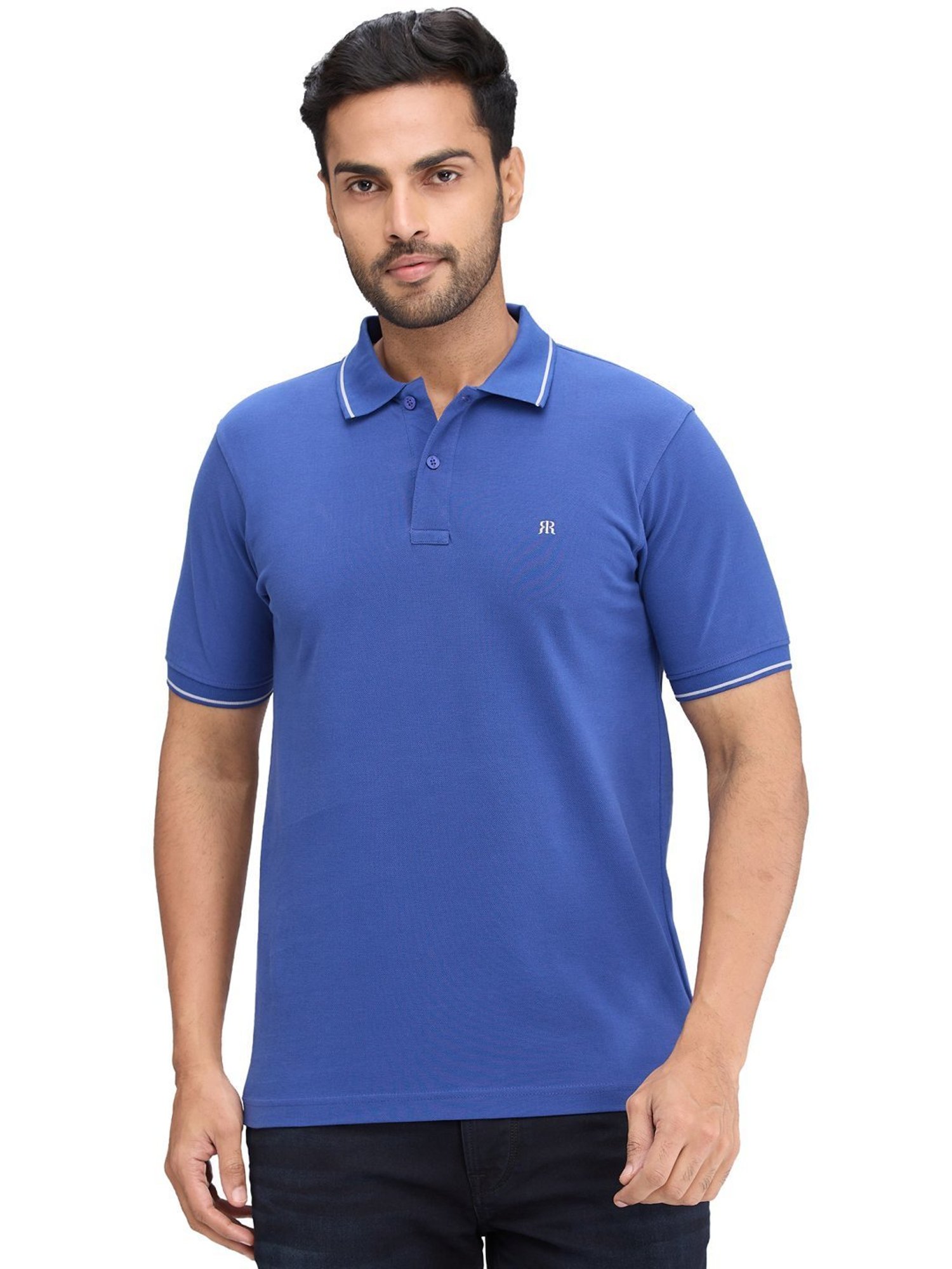 Raymond Blue Slim Fit Polo T-Shirt