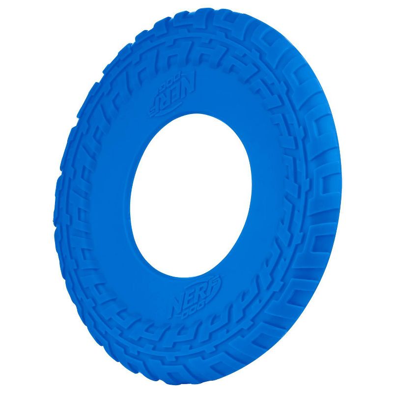 NERF Tire Flyer Dog Toy - Blue - 10"