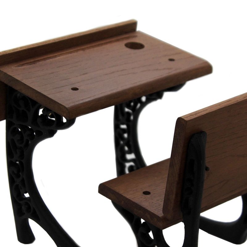 Home Decor 9.0" School Desk Iron Wood Displayer  -  Decorative Figurines