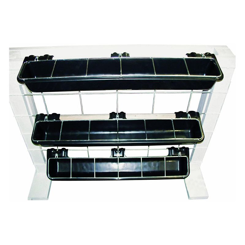 Little Giant HF9BLACK Hook Over Goat Trough Heavy Duty Galvanized Steel 9 Quart Feeder, Black