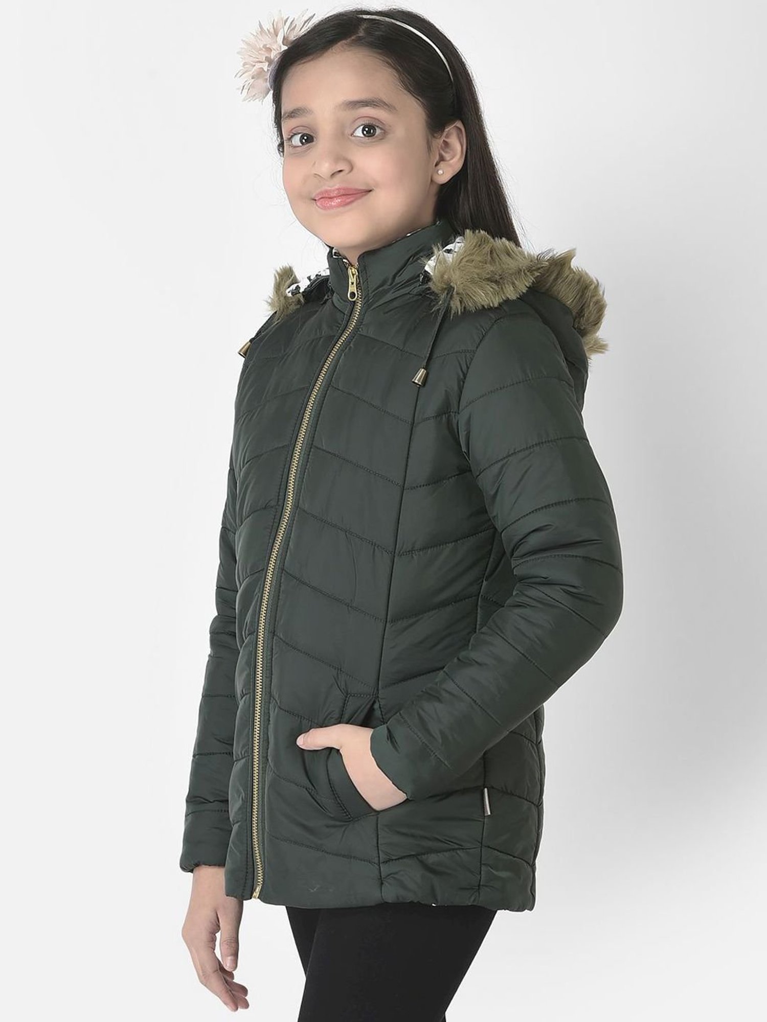 Elle Kids Black Self Pattern Jacket