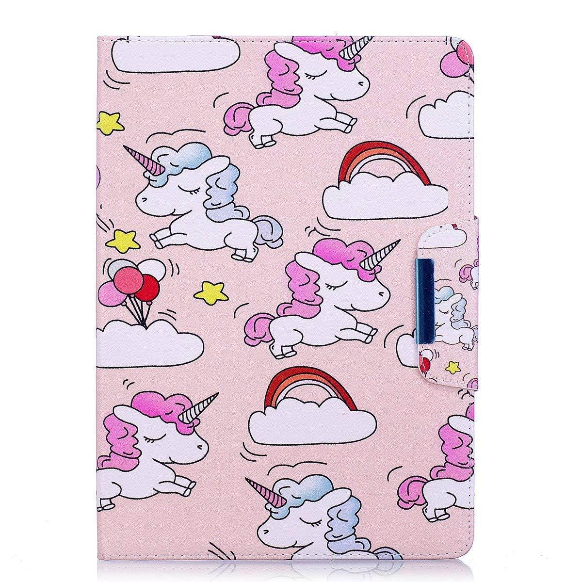 iPad Air case, iPad Air 2 case, Newshine PU Leather Multi-Angle Protective Magnetic Flip Stand Smart Credit Card Slot Case with Auto Sleep/Wake for Apple iPad Air/iPad Air 2 - Unicorn