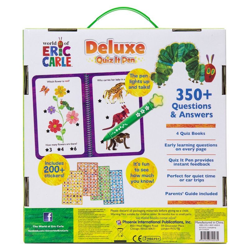 Pi Kids Eric Carle Deluxe Quiz It Pen with 4 Books and Bonus Stickers