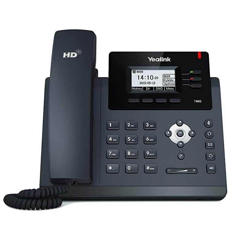 T40G IP Phone 3 Lines 23Inch Graphical LCD DualPort Gigabit Ethernet 8023af PoE Power Adapter Not Included SIPT40G
