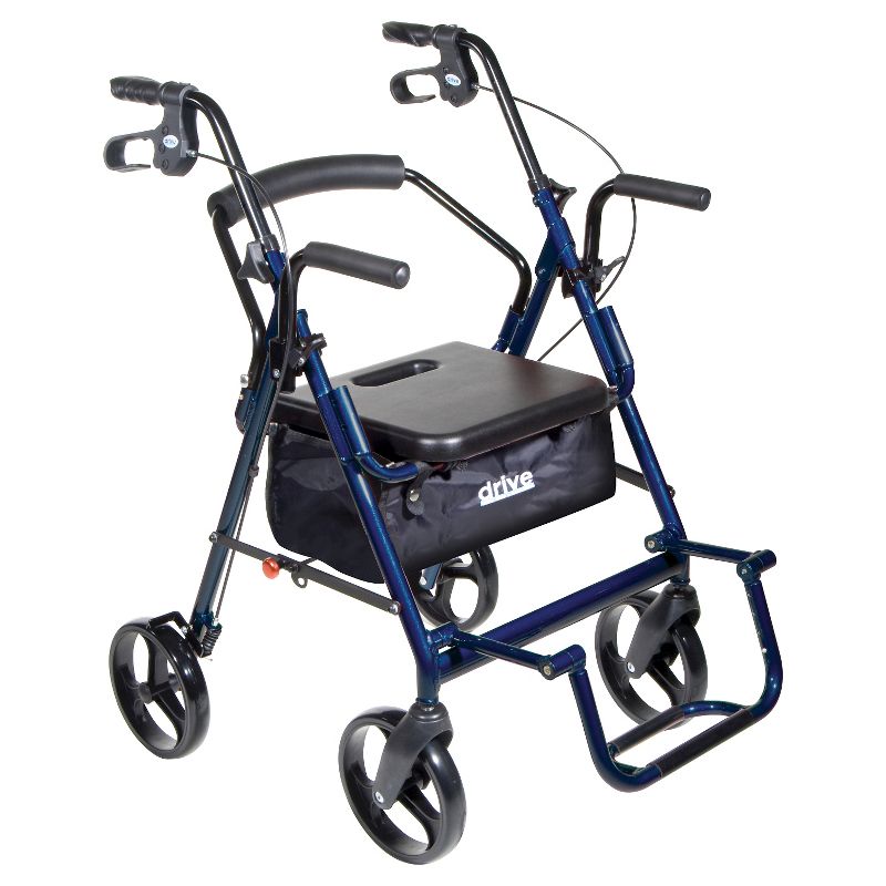 Medline Deluxe Rollator with Curved Back - Blue