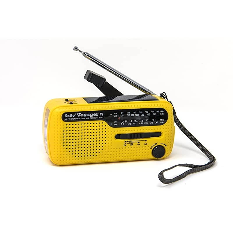 Best NOAA and SW Portable SolarHand Crank AMFM Shortwave amp NOAA Weather Emergency Radio with USB Cell Phone Charger amp LED Flashlight Yellow