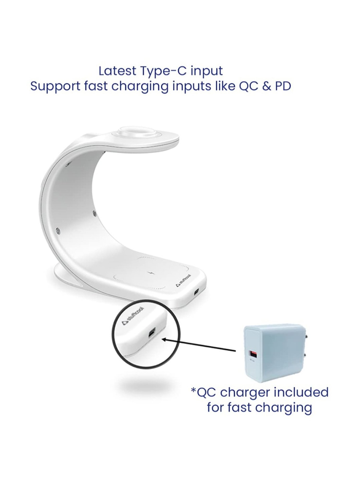 Stuffcool WC360 18W Magnetic 3 in 1 Wireless Charging Station (White)