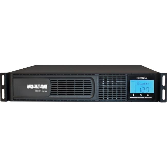 PR1000LCDRT2U Smart App Sinewave UPS System, 1000VA/900W, 8 Outlets, AVR, 2U Rack/Tower Black