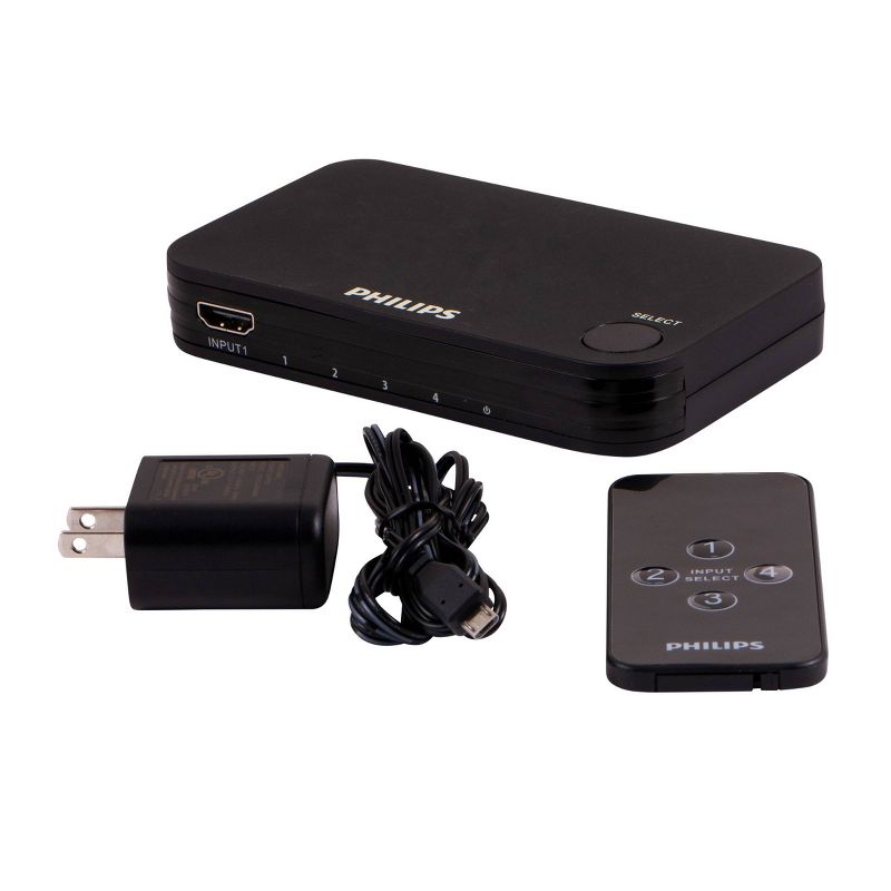 Philips 3 Port HDMI Switch - Black