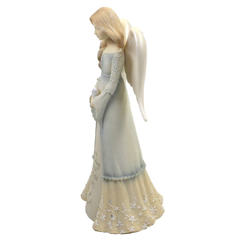 Foundations 7.75" Angel Of Gratitude Grateful Heart  -  Decorative Figurines