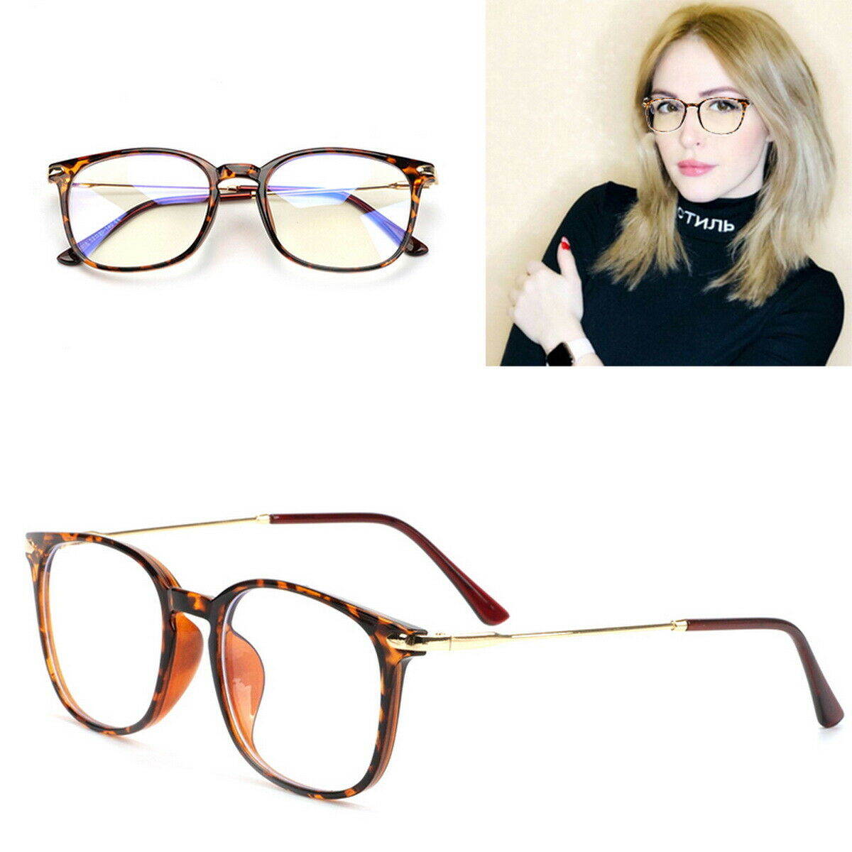 Computer Gaming Blue Light Blocking Glasses Retro Anti Glare Eyewear Vision Care